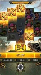 Battleground Royale · Mengatur parameter taruhan sebelum memulai sesi putaran gulungan.